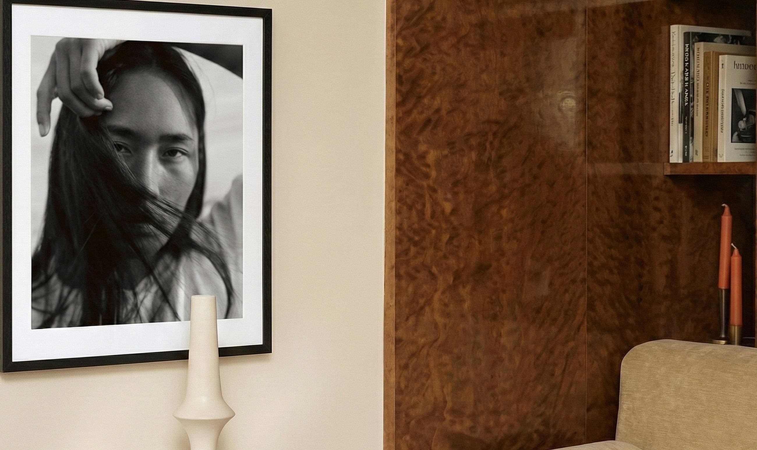 Black and white photo of a woman.