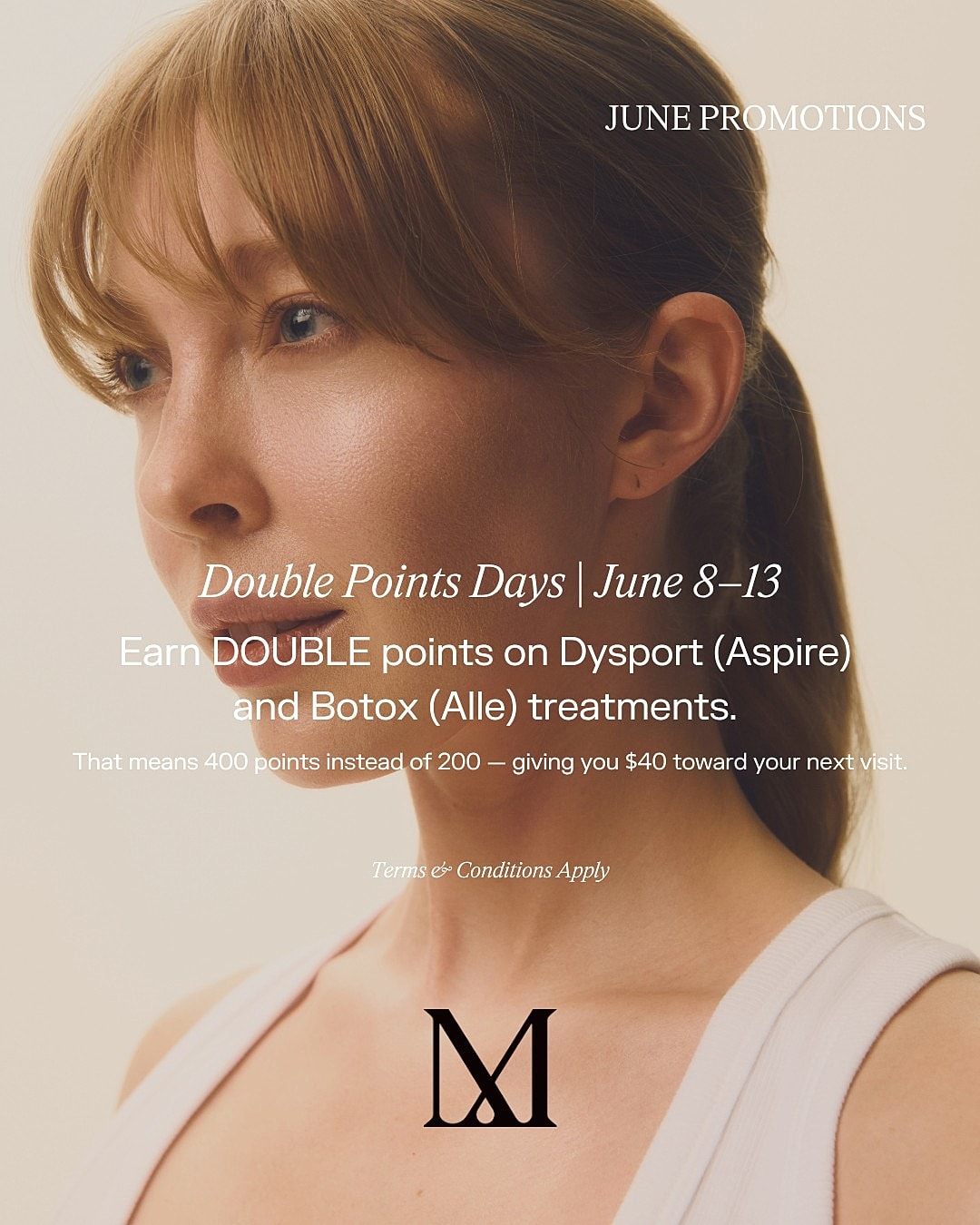Promotional image for Botox and Dysport treatments.